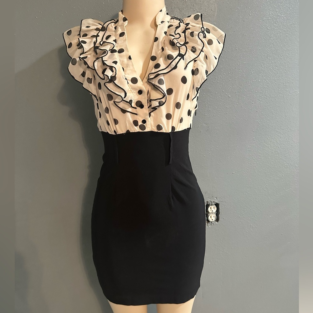 Volume one polka dot black and white dress